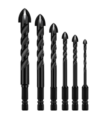 Kreuzsechskant-Bohrer-Set for Beton, Porzellan, Fliesen, Glas, Metall, professionelles Multifunktions-Bohrer-Set, Werkzeuge, Hartmetall-Bohrer(10pcs 4mm) von Generisch