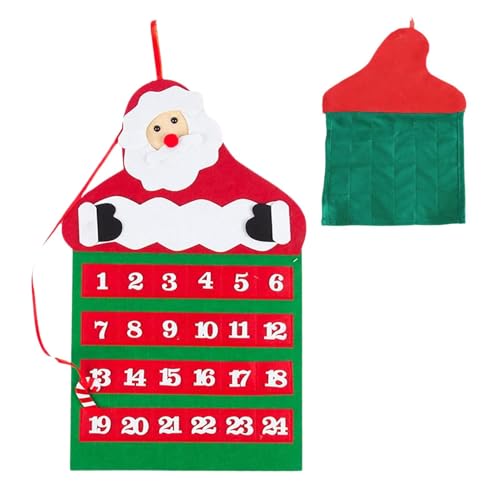 Krippenadventskalender | Stoff Krippe Adventskalender | Traditioneller Krippenadventskalender | Weihnachten Basteln Adventskalender | Filz 2024 Stoffkalender mit 24 Taschen für Weihnachtsdekoration von Generisch