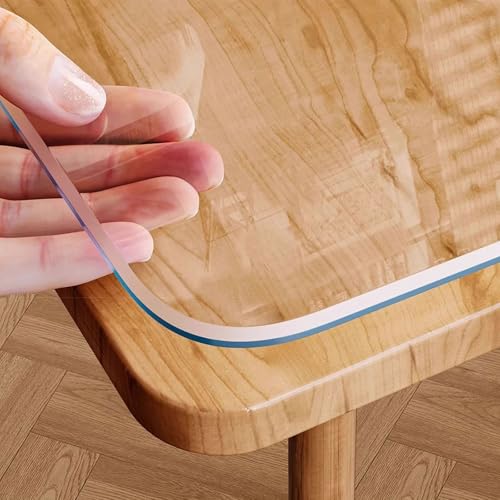 Kristallklare, abwaschbare Tischdecke, wasserdicht, PVC-Tischschutzmatte, kratz- und hitzebeständige Kunststoffabdeckung für Esszimmer und Küche, 1 mm bis 1,7 mm Dicke. Kristallklare, abwaschbare Tischdecke, wasserdicht, PVC-Tischschutzmatte, kratz- und hitzebeständige Kunststoffabdeckung für Esszimmer und Küche, 1 mm bis 1,7 mm Dicke. von Generisch