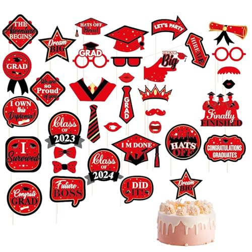 Kuchendekoration zum Schulabschluss: Alumni Cap Cupcake Picks 36 Stück | Alumni Cap Cake Topper, Congratulations Graduate Cake Topper, Graduate Cap Cupcake Picks, Graduation Cake Picks Dekorationen von Generisch