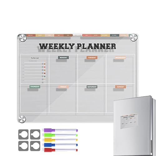 Kühlschrank-Whiteboard magnetisch | Kühlschrankkalender Wiederverwendbares Whiteboard | 30,5 x 22,9 cm magnetische Tafel, Planertafel, monatliche Nachrichtentafel, Kühlschrank-Notizblock für Küche, Kü von Generisch