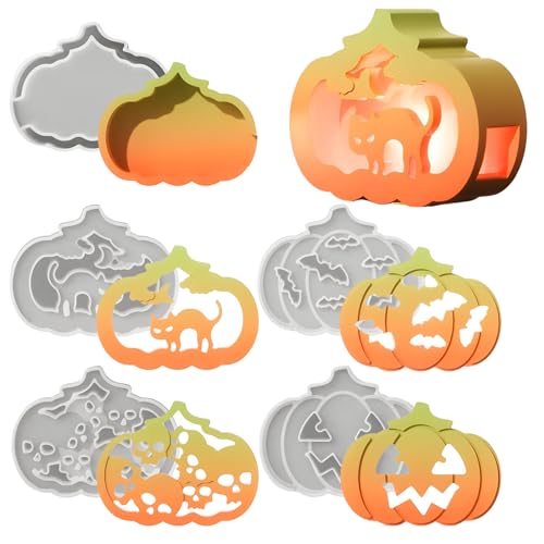 Kürbisformen aus Silikon, Tongusswerkzeug – Gipsform für Seife, Kerzen, Kunstharz, Kindergeburtstag, Erwachsene, Halloween Kürbisformen aus Silikon, Tongusswerkzeug – Gipsform für Seife, Kerzen, Kunstharz, Kindergeburtstag, Erwachsene, Halloween von Generisch