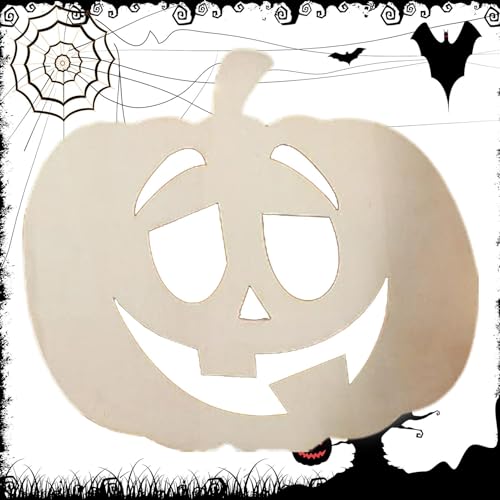 Kürbisschnitte Holz - Handgemaltes Halloween-Kürbisschild Für Kinder | Unvollendete Halloween- , saisonale dekorative Stiefel Kreativität Und Fantasie Für Esszimmer von Generisch