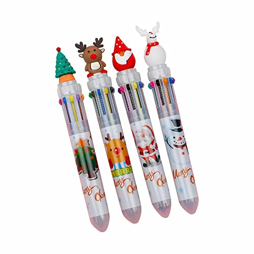 Kugelschreiber mit Weihnachtsmannmotiv, 6 Farben, Kunststoff, niedlicher Kugelschreiber für Studenten, Weihnachtsgeschenke, kreativer Handkontostift, zufällige Druckspitze, 1 x 1 ml Geschenkstifte von Generisch