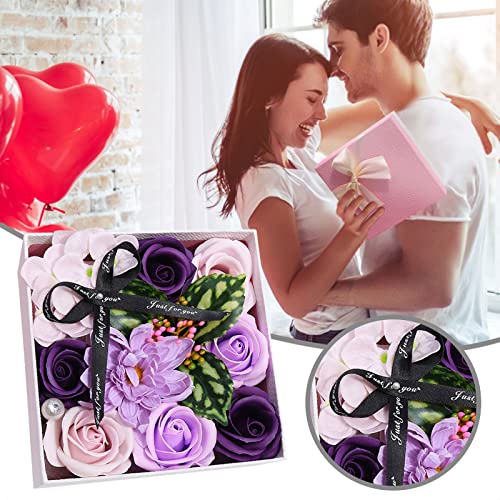 Kunstblumen Duftöl-Rosen-Blumen-Seifen-Set zum Muttertag (B, One Size) von Generisch