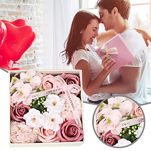 Kunstblumen Duftöl-Rosen-Blumen-Seifen-Set zum Muttertag (I, One Size) von Generisch