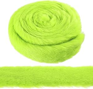 Kunstfell Zum Basteln 5 cm x 5 m Weihnachtsband Dekoration Furry Faux Precut Strips Fell Fluffy Stoff Kunstpelz Für Zwerge Bart Haare Cosplay DIY Weihnachts von Generisch