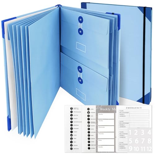 KutaKuta In Case I Go Missing Binder, Expanding Organizer File Folder, Multipurpose Important Document Storage Folder for Family Important Documents Organizer for Paper and File Storage (Blau) von Generisch