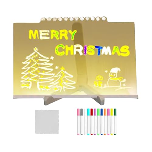 LED Acryl trocken abwischbare Tafel | Desktop Memo Acryl Notizblock beleuchtet Zeichenbrett - Multifunktional Exquisite Acryl trocken abwischbare Tafel für Zuhause, Schule von Generisch