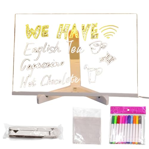 LED-Notiztafel | Acryl LED trocken abwischbare Tafel | beleuchtetes Message Board | Glow Memo Board | Wiederbeschreibbares Acryl-Zeichenbrett | Wiederbeschreibbares & vielseitiges Acryl + LED für von Generisch