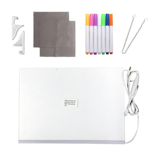 LED Zeichenbrett - Beleuchtete Trockenlösch Notiztafel,Schreibset Mit 7 Farbigen Stiften Für Familien Eltern Schüler Lehrer Veranstaltungsplaner LED Zeichenbrett - Beleuchtete Trockenlösch Notiztafel,Schreibset Mit 7 Farbigen Stiften Für Familien Eltern Schüler Lehrer Veranstaltungsplaner von Generisch