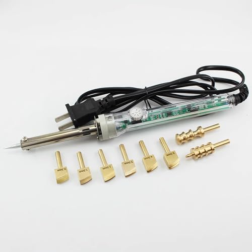Leder-Faltenmaschine - Elektrisches Hitze-Nutwerkzeug mit einstellbarer Temperatur & 8 Messingspitzen für DIY Lederhandwerk Kantenpolieren, perfekt für Kantenbearbeitung und Basteln Leder-Faltenmaschine - Elektrisches Hitze-Nutwerkzeug mit einstellbarer Temperatur & 8 Messingspitzen für DIY Lederhandwerk Kantenpolieren, perfekt für Kantenbearbeitung und Basteln von Generisch