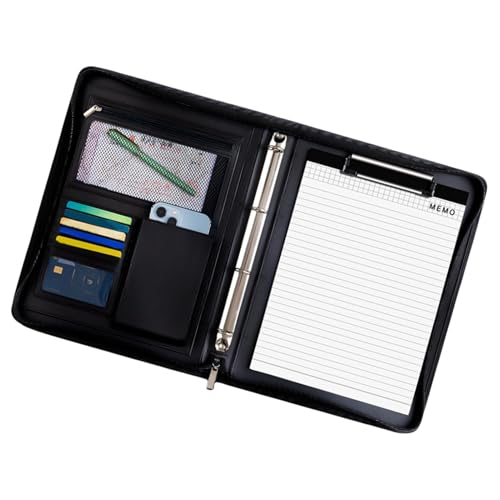 Leder-Padfolio – Multifunktionaler Lederordner | Business-Folio-Organizer mit A4-Notizblock | Reise-Organizer-Tasche für Tablet | A4-Dokumentenmappe | Lebenslaufbuch | Legal Pad Padfolio von Generisch