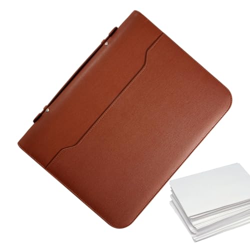 Leder-Portfolioo-Ordner, multifunktionaler Folio-Dokumenten-Organizer, tragbare Dokumentenmappe, Business-Padfolio, Dokumenten-Organizer für Business, Meetings und Reisen von Generisch