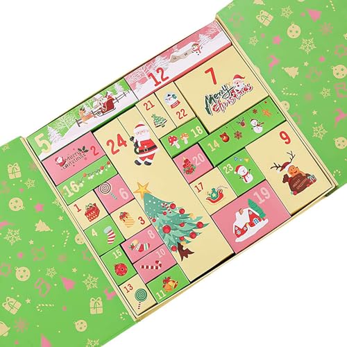 Leerer Adventskalender zum Selbstbefüllen, 24 Tage Weihnachten Adventskalender Boxen, Adventskalender selber basteln, DIY Weihnachten Countdown Geschenkbox für Familie Freunde von Generisch