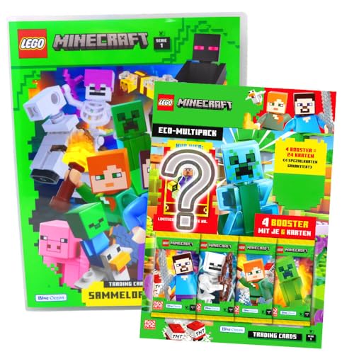 Lego Minecraft Karten Serie 1 - Sammelkarten Trading Cards (2024) - 1 Mappe + 1 Multipack von Generisch