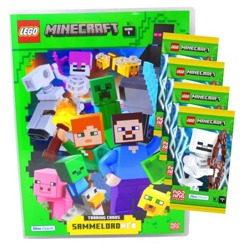 Lego Minecraft Karten Serie 1 - Sammelkarten Trading Cards (2024) - 1 Mappe + 4 Booster von Generisch