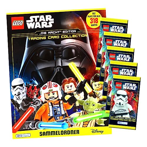 Lego Star Wars Karten Trading Cards Serie 4 - Die Macht Sammelkarten (2023) - Auswahl (1 Mappe + 5 Booster) von Generisch