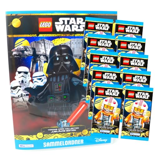 Lego Star Wars Karten Trading Cards Serie 5 - Jubiläum Sammelkarten (2024) - Auswahl (1 Mappe + 10 Booster) von Generisch