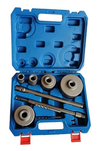 Lochsägen-Set für Beton, 9-teiliges Bohrer-Set zum Öffnen von Löchern für Beton, 30/40/65/80/100 mm Stahlbohrer zum Bohren von Wänden + Adapter SDS Plus und SDS Max von Generisch