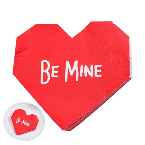 Love Hearts Dinner-Handserviette, Valentinstag-Seidenpapier | Stabile Gästeserviette aus Gesichtstüchern | Elegante herzförmige Servietten aus Seidenpapier für Valentinstag, Hochzeiten, Veranstaltunge von Generisch