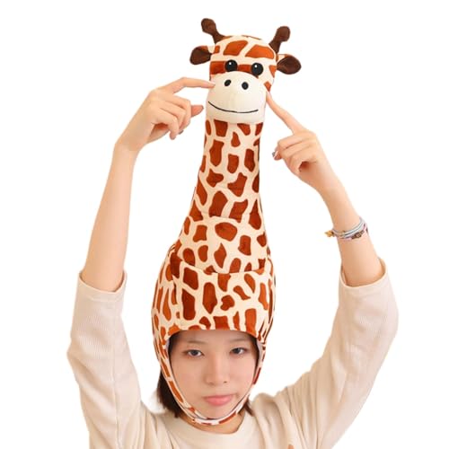 Lustiger Giraffen-Kostüm-Hut, dreidimensionale Giraffe, Tier, Giraffe, Kopfkappe für Kinder, Party-Kostüm, Kopfbedeckung für Party, Karneval, Rollenspiel-Veranstaltung von Generisch