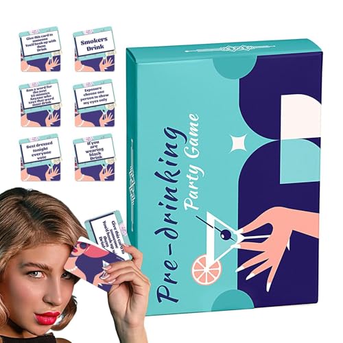 Lustiges Partyspiel für Erwachsene, Mädchen, Erwachsene, Geburtstag, Trinkkarten-Partyspiel - 50-teiliges Trinkkarten-Set | Trinkspiele fördern die Freundschaft. Spielkartendecks für Familie, Freunde von Generisch