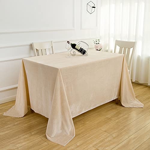 Luxuriöse Samt-Tischdecke, elegante Tischdecke aus Baumwolle, Polyester, für Esszimmer, Hochzeit, Bankett, Partys, Innen- und Außenbereich, Tischdekoration, helles Champagner, 200 x 100 cm von Generisch