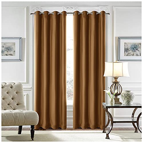 Luxuriöse Verdunkelungsvorhänge aus Pannesamt für Schlafzimmer und Wohnzimmer, superweich, wärmeisoliert, Fensterbehandlung, elegante Heimdekoration, Kaffee, 254 x 213 cm, ein Vorhang von Generisch