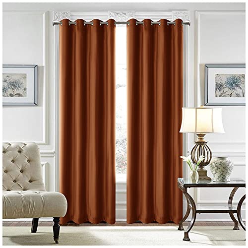 Luxuriöse Verdunkelungsvorhänge aus Pannesamt für Schlafzimmer und Wohnzimmer, superweich gefüttert, Fensterbehandlung, in Orange, wärmeisoliert, 213,3 x 244,8 cm, elegante Heimdekoration, Ösen, 1 von Generisch