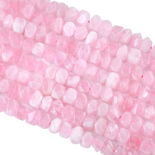 Madagaskar-Rosenquarz-Kristall-Natursteinperlen, 38,1 cm, unregelmäßiger Spezialschliff, Steinperlen für Schmuckherstellung, DIY-Armband, 6 x 11 mm, 50 Stück Madagaskar-Rosenquarz-Kristall-Natursteinperlen, 38,1 cm, unregelmäßiger Spezialschliff, Steinperlen für Schmuckherstellung, DIY-Armband, 6 x 11 mm, 50 Stück von Generisch