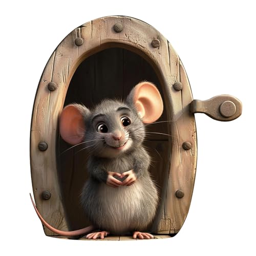 Mäuseloch-Aufkleber, Cartoon-Tier-Aufkleber | Cartoon 3D-Mäuse im Loch-Aufkleber - Lustige Tieraufkleber, einfach abziehen und aufkleben, Aufkleber mit Mäusen im Loch für die Heimdekoration im Kinderz von Generisch