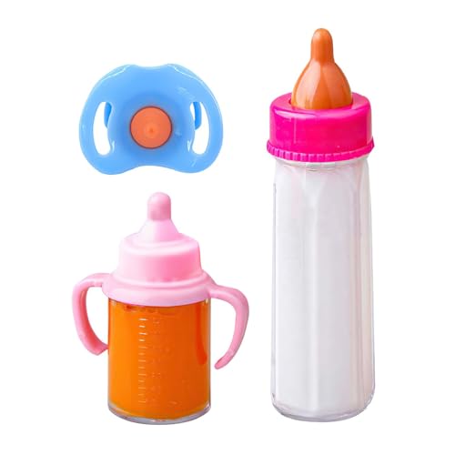 Magische Babypuppenflasche – Magische Milchflasche Für Puppen | Zauberflasche Für Puppen | 3 Stück Tragbares Milchflaschen-Puppenzubehör | Verschwindende Milch- Und Saftflaschen, Puppenfütterungsspiel von Generisch