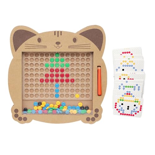 Magnetes Zeichenbrett, Dot Art Doodle Board, Kindermagnetspielzeug, 28x28cm tragbar und reisefreundlich mit Magnetstift und interaktiven Lernkarten für Mädchen im Alter von 3+ von Generisch