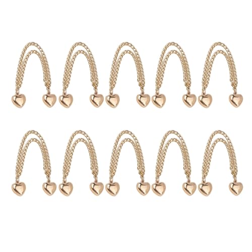 Magnetische Kleider-Clips, multifunktionale Kragenkette, 10 x runde Broschen, Magnetverschlüsse mit Kette, Kleidungszubehör für Kleidung, Pullover, Strickjacke von Generisch