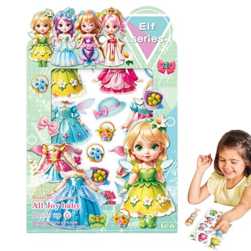 Magnetische Puppen-Anziehsets, magnetische Anzieh-Prinzessin | Magnetische Prinzessinnen-Rollenspiel-Papierpuppen-Ausschnitte - Kreative modische Kleidung, Papierpuppe zum Geburtstag, Weihnachten von Generisch