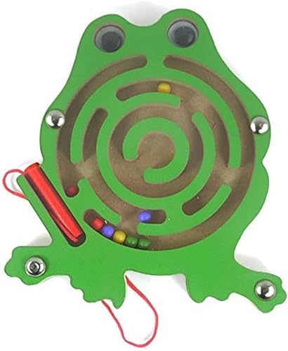 Magnetischer Frosch Labyrinth mit Kugeln Magnetspiel Labyrinth Spiele Kinder 2 3 4 Jahre Holzperlen Labyrinth Lernspielzeug für Kinder Spiel Mädchen Kind Geschenk Mädchen Kind von Generisch