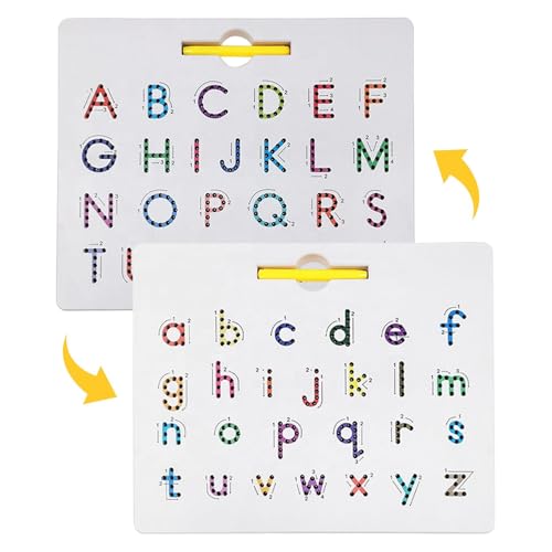 Magnetisches Alphabet-Zeichenbrett - Doppelseitiges Colorful Magnet Toys, 2-in-1-Spielbrett Zum Schreiben Und Lernen, Number and Alphabet Calculation Magnets, Educational Spelling Toys for Children von Generisch