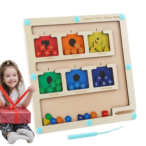 Magnetisches Farblabyrinth, Magnetfarb- und Zähllabyrinth | Matching-Game-Lernspiele - Farblich passendes Spielzeug, Magnetspielzeug-Puzzlebrett, Feinmotorikspielzeug aus, Lernspielzeug für und M von Generisch