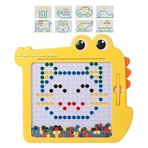 Magnetisches Zeichenbrett, Krokodil-Doodle-Board,Bunter Zeichenblock für Kinder mit Punktperlen - Wiederverwendbare magnetische Doodle-Tafel, Kinder-Schreibtablett für Zuhause, Schule, Reisen von Generisch