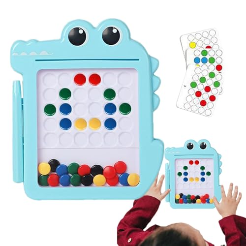 Magnetisches Zeichenbrett für Kinder, magnetisches Doodle-Board | Niedliches Krokodil-Magnettafel mit Punkten,Magnetisches Stift-Zeichenbrett-Puzzle für Kinder, Lernspielzeug für Kinder im Vorschulalt von Generisch