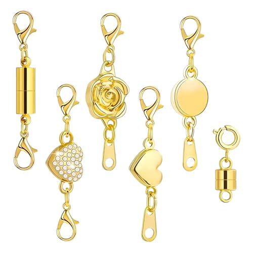 Magnetverschlüsse für Halsketten | Kettenverlängerungsverbinder – starke Halskettenverlängerung mit Karabinerverschlüssen für Frauen und Mädchen, zur Schmuckherstellung, Armbandanpassung, Alltag Magnetverschlüsse für Halsketten | Kettenverlängerungsverbinder – starke Halskettenverlängerung mit Karabinerverschlüssen für Frauen und Mädchen, zur Schmuckherstellung, Armbandanpassung, Alltag von Generisch