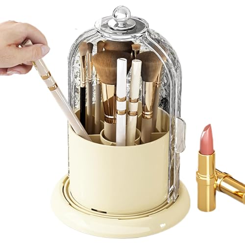 Make -up -Bürstenorganisator, Make -up -Bürstenhalter | Make -up -Bürstenbehälter mit transparentem Schieberdeckel,Wasserdichte kosmetische Vitrine, Stift und Zahnbürstenhalter für Frauen Mädchen von Generisch