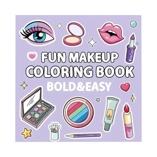 Make-up-Malbuch für Mädchen, Kosmetik-Bilderbücher, 40 Blatt, Malvorlagen mit einfachem Großdruck, Heimschulzubehör für Teenager, Kinder von Generisch