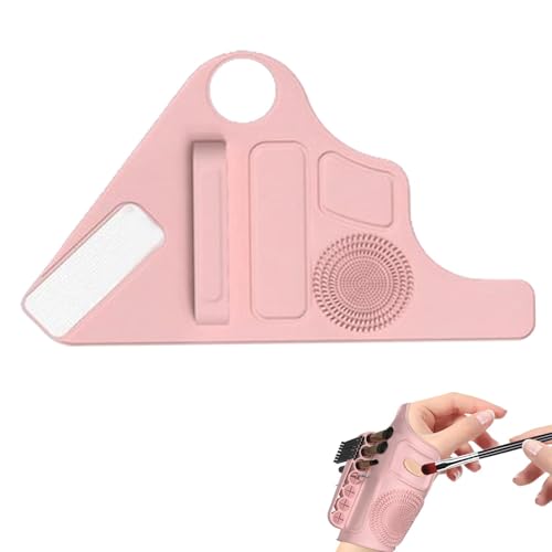 Make-up-Mischtablett – verstellbare Make-up-Mischhandschlaufe | Make-up-Mischpalette Handgelenkschlaufe mit Make-up-Pinsel-Aufbewahrung, multifunktionale Make-up-Handpalette von Generisch