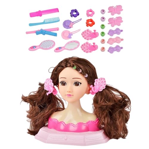 Make-up- und Haarstyling-Puppenkopfspielzeug, Kinderpuppenkopf für Haarstyling - Rollenspiel-Puppenkopf-Set für Mädchen | Mehrzweck-Make-up-Puppen-Set für Weihnachten, Kindertag, Erntedankfest, Geburt von Generisch