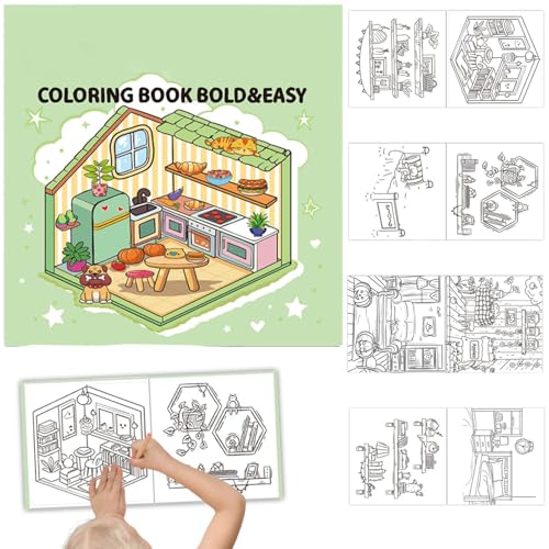 Malbuch für Teenager, süßes Malbuch | Einfaches Malbuch „Cosy Space Corner“,Art Craft Relaxation mit einfachen Spielbüchern für Teenager von Generisch