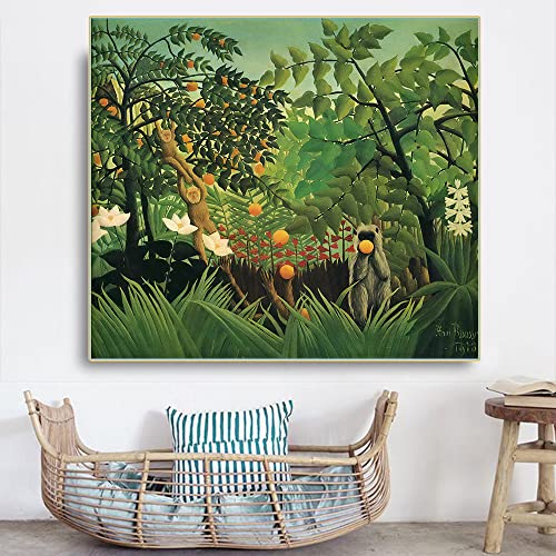 Malen-nach-Zahlen-Set für Erwachsene, Henri-Rousseau, exotische Landschaft, Ölgemälde-nach-Zahlen-Set für Heimdekoration, Geschenke von Generisch