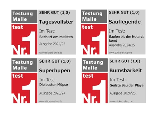 Malle Sticker Set Testsieger Nett hier Arsch Superhupen Titten Bumsbarkeit Sauf Sticker Aufkleber Ballermann Mallorca Party Sticker Mallesticker (200) von Generisch