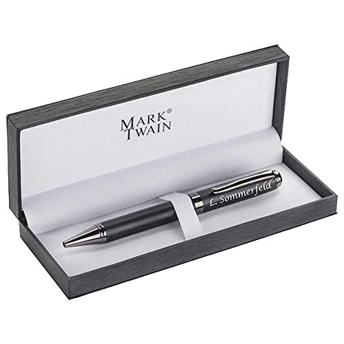 Mark Twain Kugelschreiber mit Gravur aus Metall inklusive Geschenkbox Geschenk zum Geburtstag Jubiläum verschiede Anlässe PS85 von Sunature